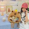 Cute Capybara Cartoon Plush Backpack - Soft, Small, and Perfect for Light Travel