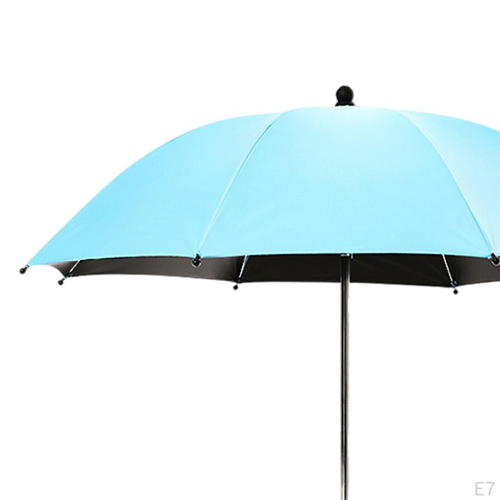 Parasol Shade Umbrella Sun Rain Protecter with Fixing Device for Chairs Pram Strollers