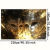 2D Venetian Mask Backdrop, Glitter Masquerade Ball Photography Background Decoration