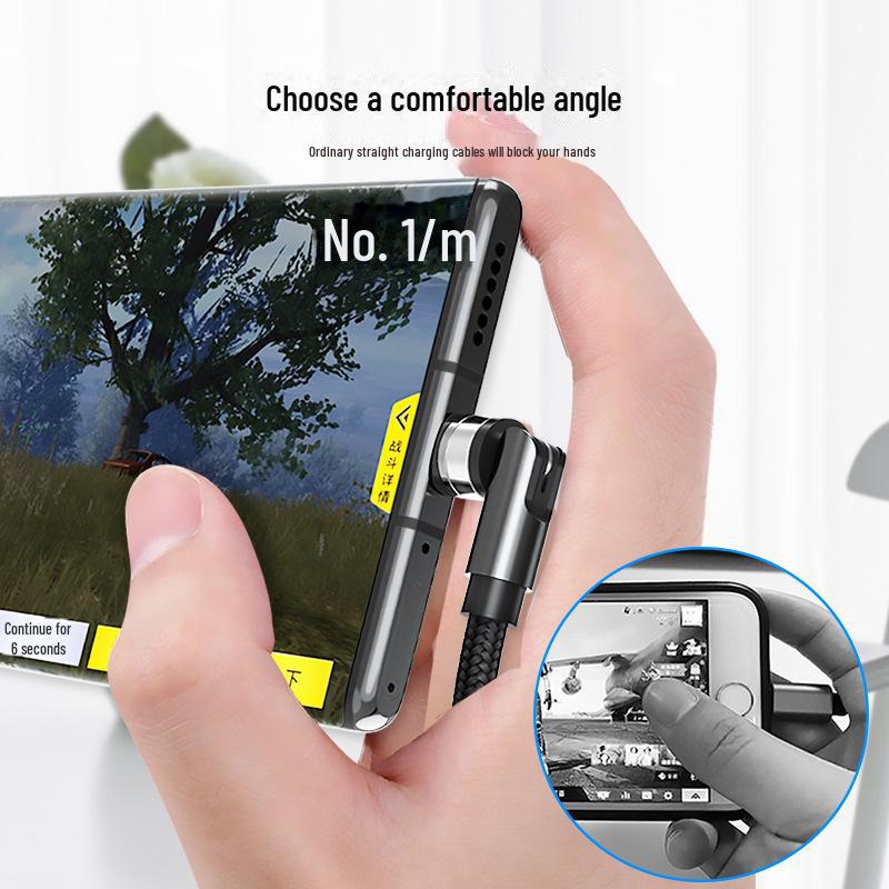 Three-in-One 540° Rotating Magnetic Type-C Fast Charging Cable with Elbow Design