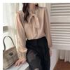 Bow Tie Chiffon Shirts Casual Long Sleeve White Blouse Women's Elegant Business Loose Blouses Ladies Spring and Autumn Chic Tops
