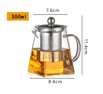 Heat Resistant Glass Teapot With Stainless Steel Puer Tea Makers Infuser Teapot and Cup Set Kettle Pu Erh Gaiwan Pot Pots Maker