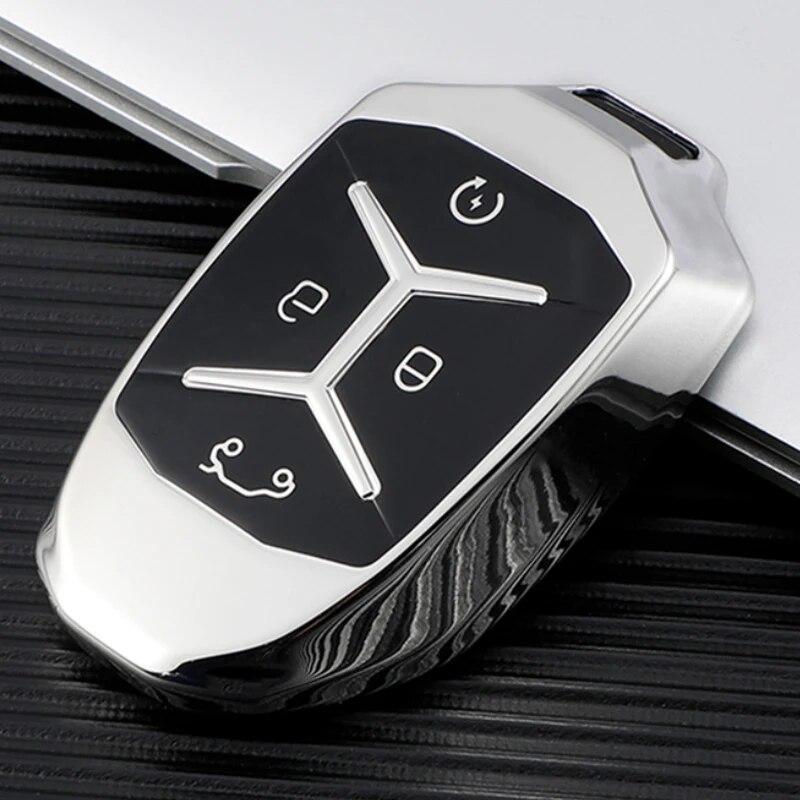 Mein goog Auto TPU Auto Smart 4-Tasten Schlüsselhülle Tasche Fob Hülle Abdeckung für LYNK&CO 01 02 03 Schlüsselhalter Schutz Zubehör