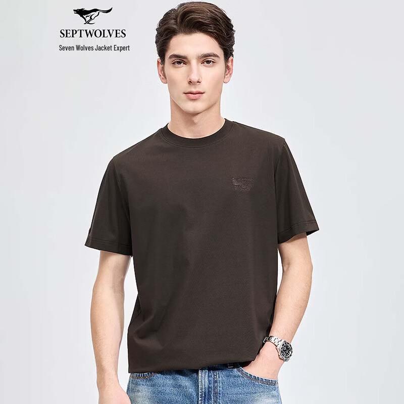SEPTWOLVES Men s High-Cotton Cool-Feel Round Neck T-Shirt L