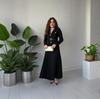 2025 Spring European & American Belted Button Coat with Pleated Skirt Set
