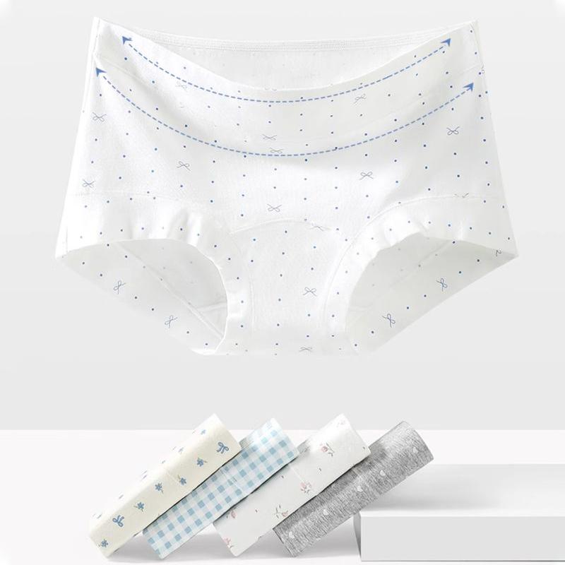 FallSweet 5Pcs/Set Cotton Panties Women Underwear Boyshorts Panties Seamless Comfortable Panty Cute Girls Underpants Ladies Lingerie