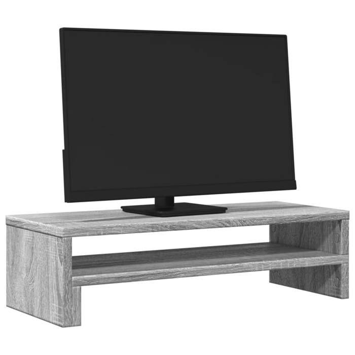 VidaXL Support de moniteur sonoma gris 54x22x15 cm bois d'ingénierie, support de moniteur pour bureau, étagère de moniteur, 854774
