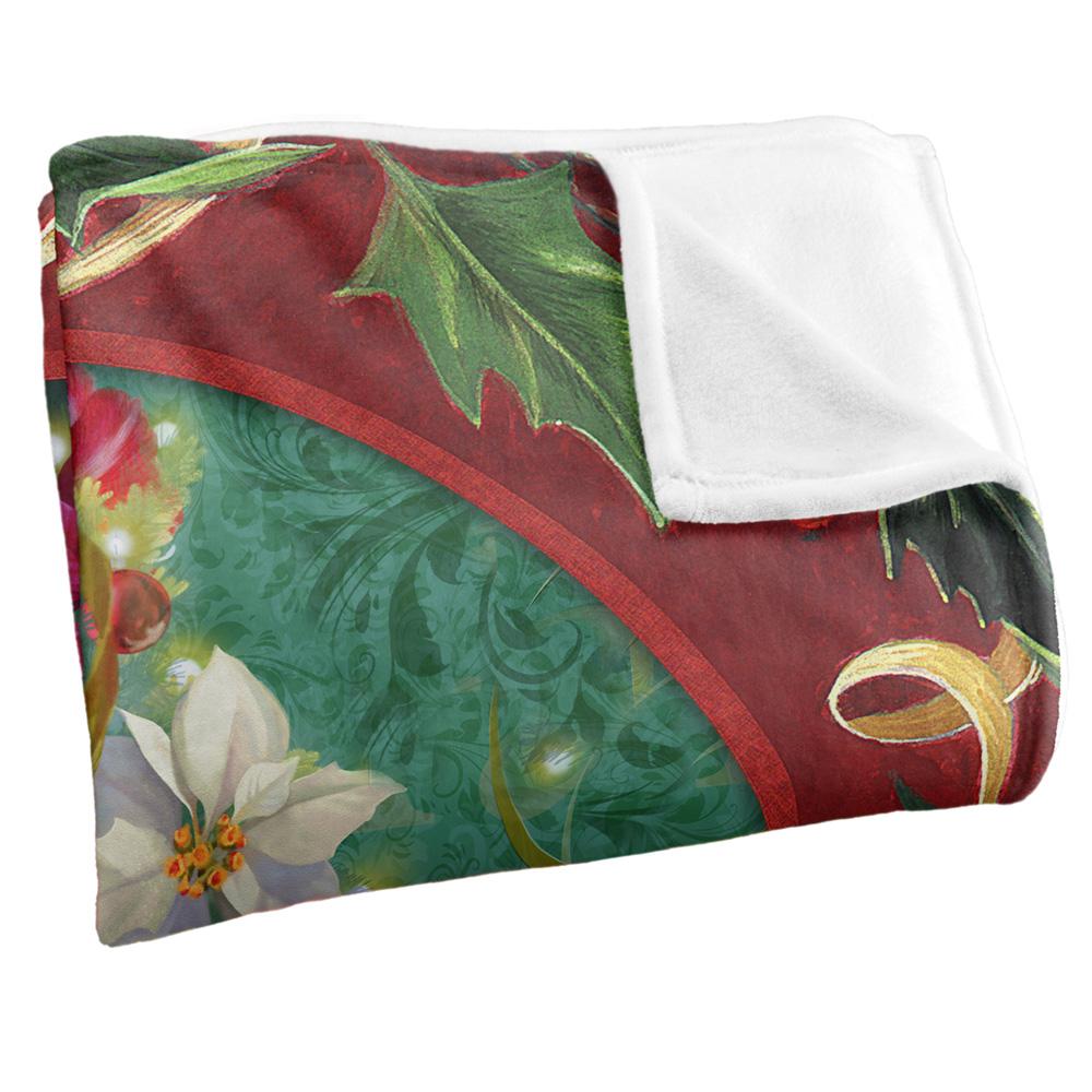 JQ Licensing Spirit of Christmas Silky Poinsettia Supersoft Blanket