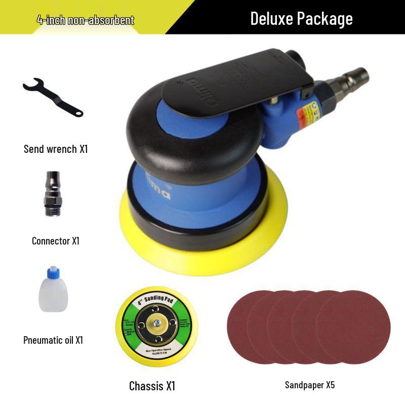 5-inch Stainless Steel Pneumatic Orbital Sander & Car Polisher