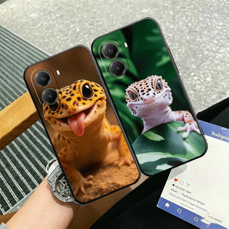 Lizards Geckos Cute Pet Soft Phone Case for Xiaomi Poco X5 X6 X7 X8 Pro Max X3 F7 F8 Ultra M8 M7 M6 M5 Redmi 15 15C 14C 13C 12C