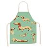 1 Pcs Cotton Linen BullDog Dog Print Kitchen Aprons Unisex Dinner Party Cooking Bib Funny Pinafore Cleaning Apron