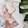 Rose Gold-Plated Titanium Steel Square Pendant Necklace for Women