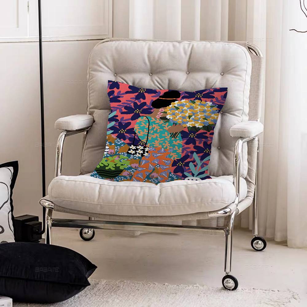 Multicolored Abstract Garden Pillowcase Toon Gift Cushion Cover Bedroom Home Sofa Chair Seat Decor Pillow Case