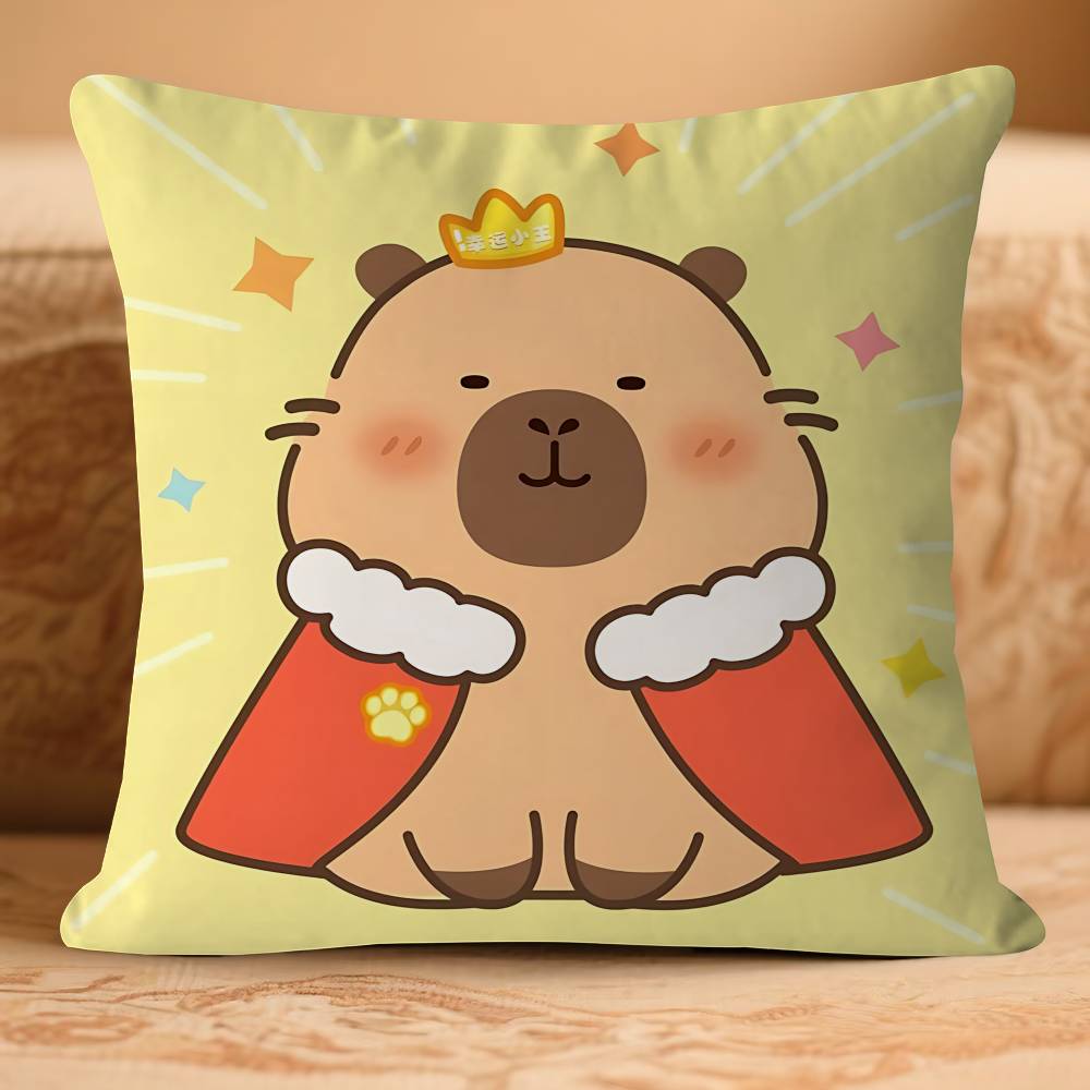Cute Anime CapybaraS Pillow Case Removable Washable Cushion Cover – All-Season Soft Linen