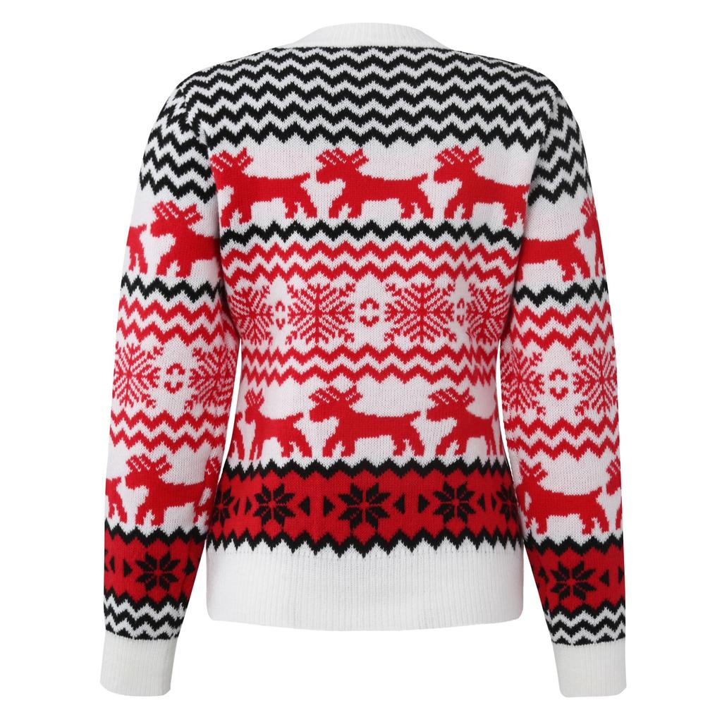 Herrenmode Weihnachtspullover Top Warmer Pullover Rundhals Langarmpullover