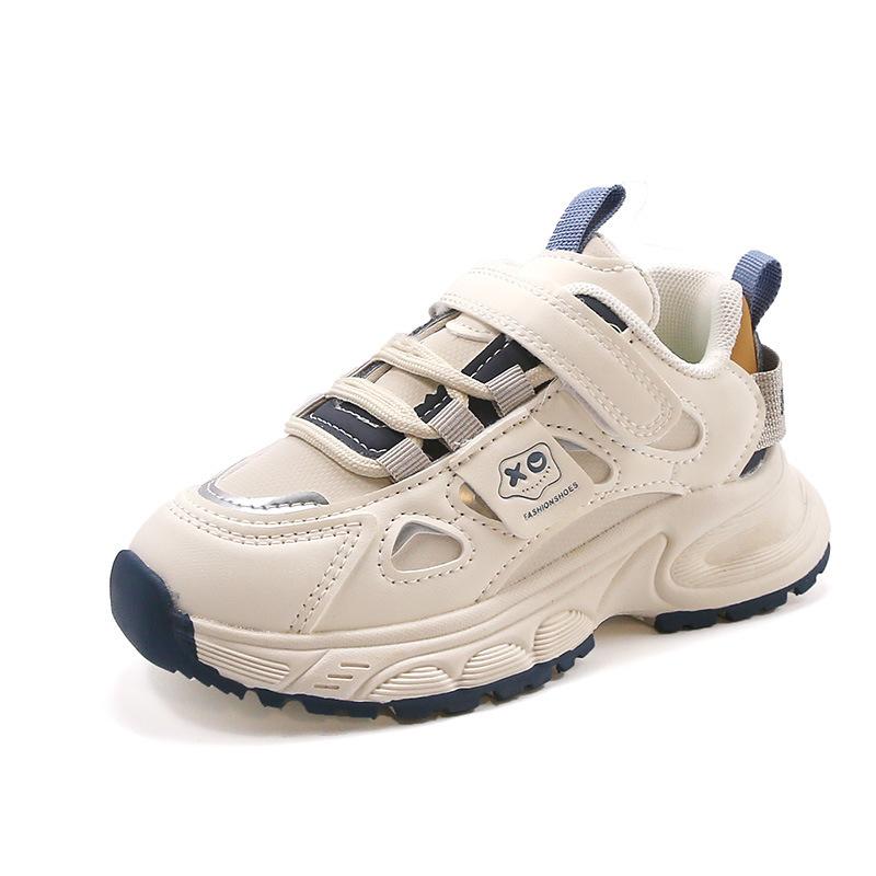 Boys' Autumn Running Shoes for Older Children, Soft-soled and Breathable White Shoes