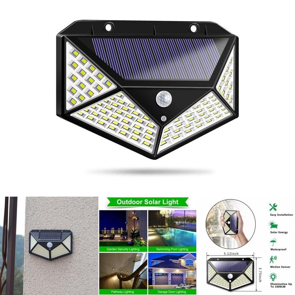 Helle und effiziente 100 LED Solarleuchten Gartenwandleuchte mit Bewegungssensor für den Außenbereich