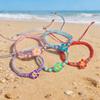 5pcs Hawaiian Bracelets Luau Summer Beach Party Gift Plumeria Flower Beaded Bangles Aloha Tropical Birthday Decoration Wedding