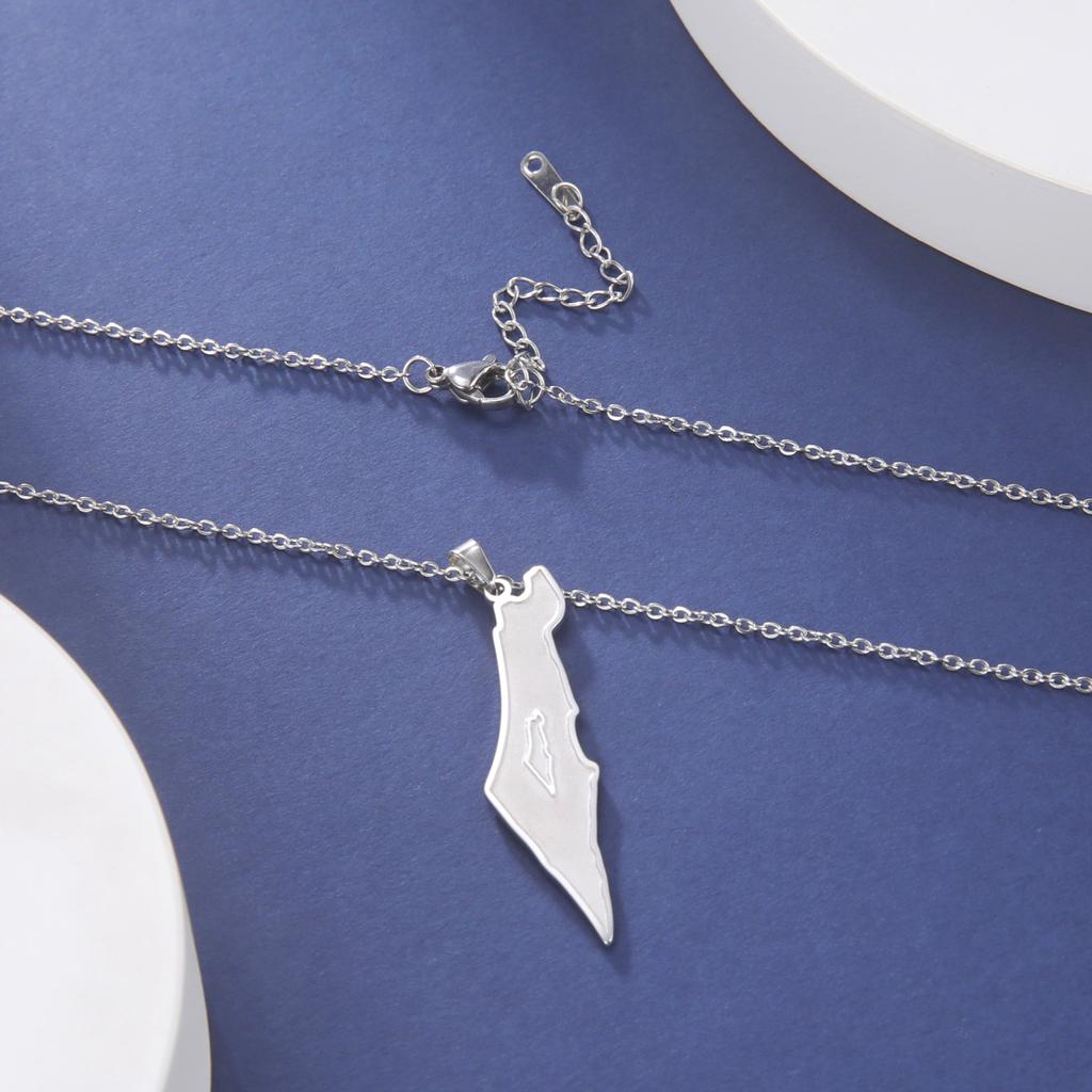 Cazador Stainless Steel Israel Map Pendant Necklace for Women Jewelry 2026 Gold Color Geography Country Gift Wholesale