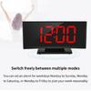 Stylish Digital Room Clock With Large Curved LED Panel And Different Alarm Sounds Contemporary Alarm Clock