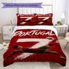 LFC Lourosa 3Pcs Bedding Set Black Yellow Vertical Stripe Lion Badge Print Duvet Cover 2 Pillowcases Football Fan Bedding