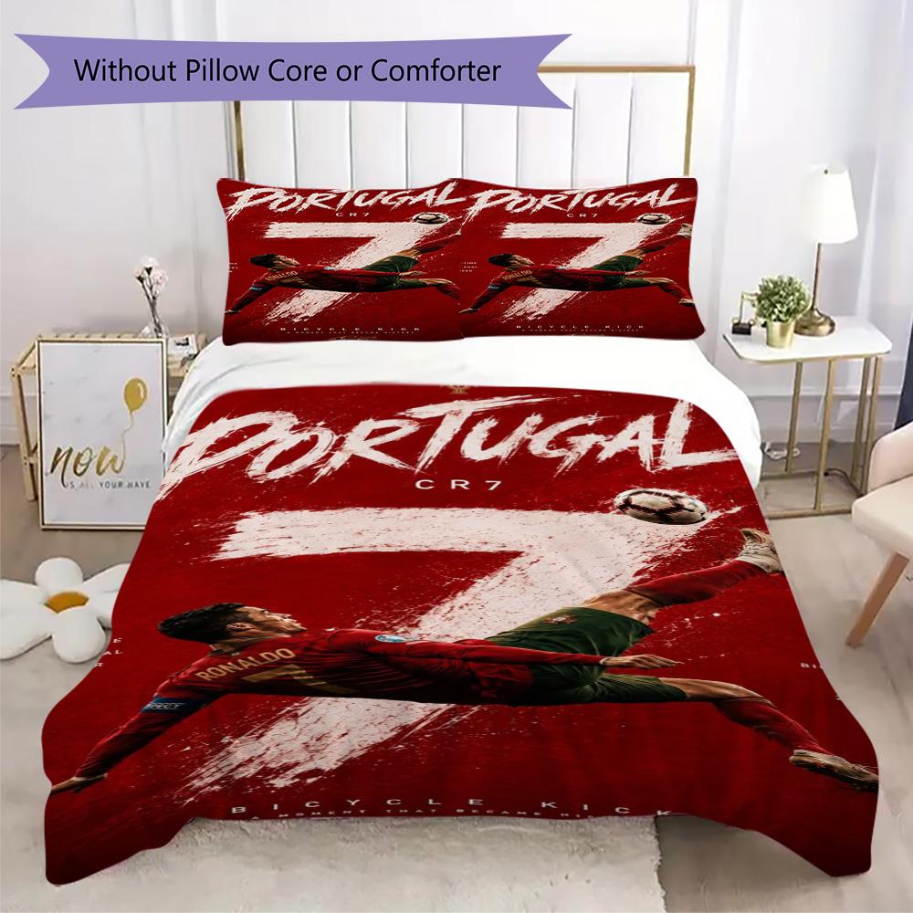 LFC Lourosa 3Pcs Bedding Set Black Yellow Vertical Stripe Lion Badge Print Duvet Cover 2 Pillowcases Football Fan Bedding