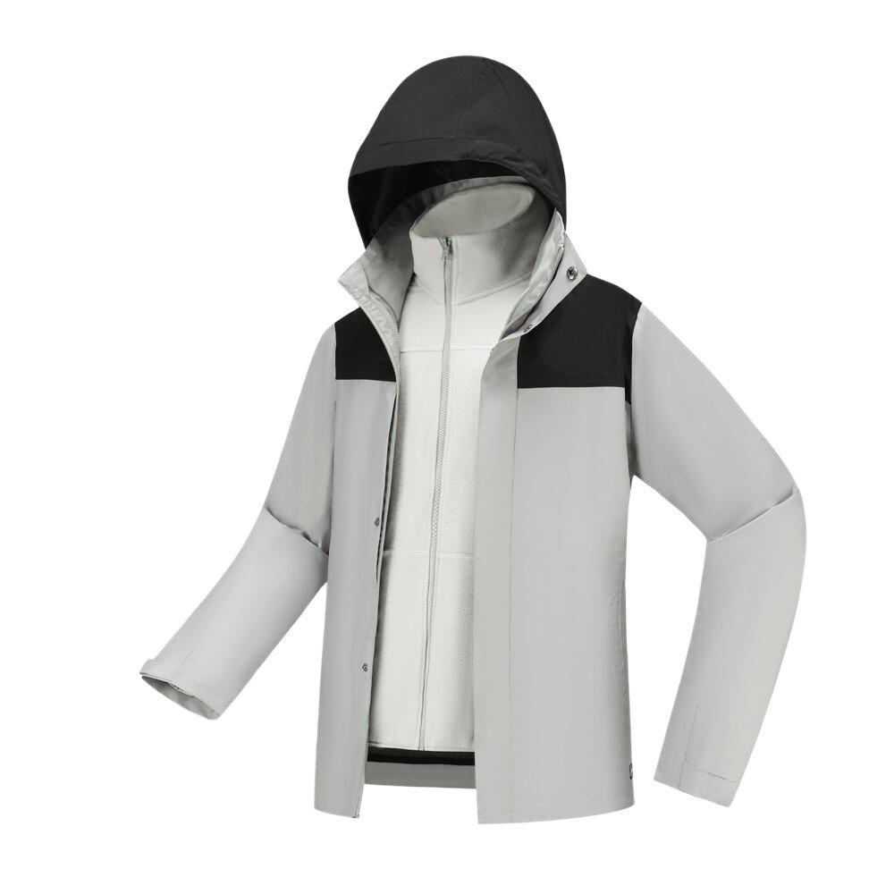 DECATHLON FORCLAZ 0°C TRAVEL 100 Wearable 0 Degrees Mountain Hiking Warm Waterproof Breathable 3-in-1 Windproof Jacket Men's White