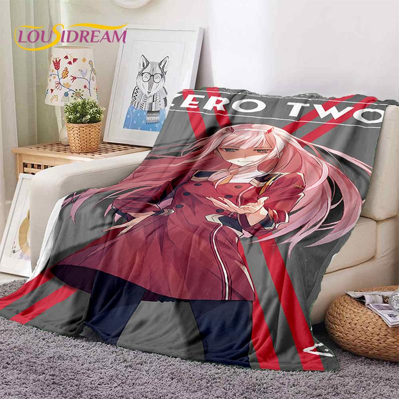 Zero Two Sexy Girl DARLING in The FRANXX Cartoon Flannel Blanket for Bed Bedroom Sofa Picnic,Throw Blanket for Outdoors Leisure