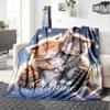Adorable Kitten Sky Clouds Home Customize Your Name Blankets Soft And Cozy For All Seasons Perfect For Picnics Sofa Office Bed Living Room Ideal Gift
