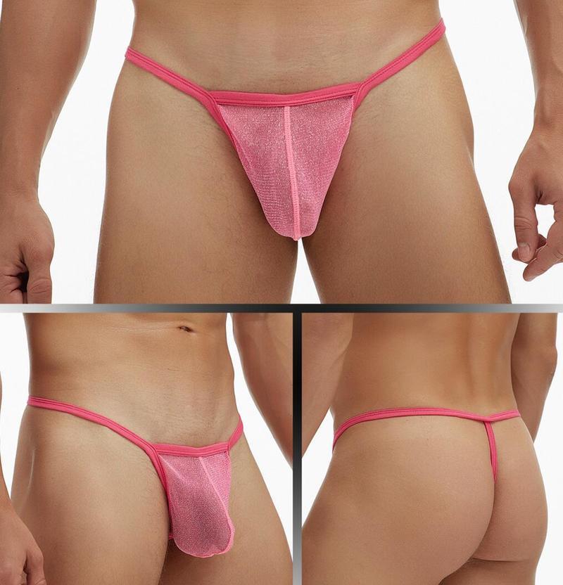 Herren G-String Netzgarn Durchsichtige Unterhose Tangas Unterwäsche Höschen Große Größe T-Rücken