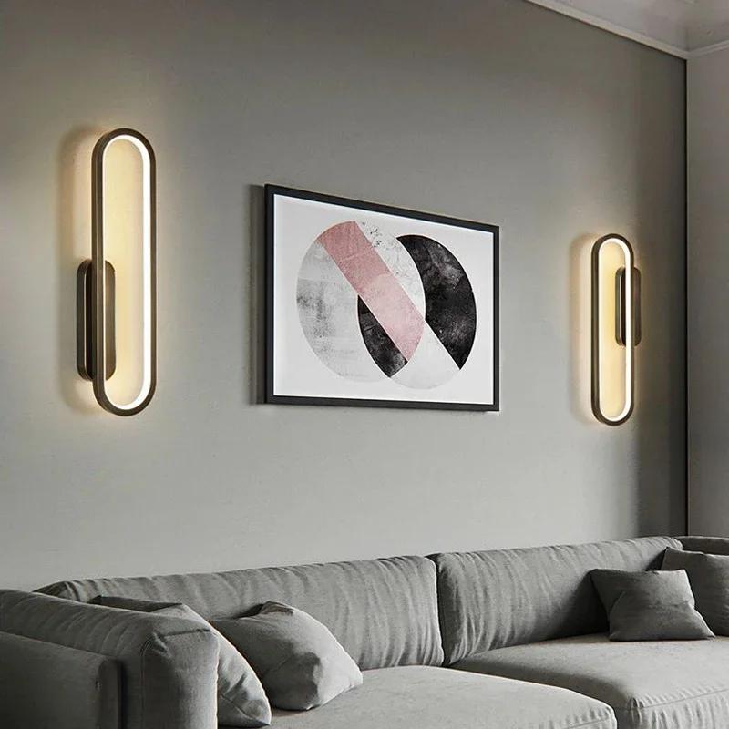 LED Wall Lamp Minimalist Luster Iron Art 85-265v for Bedroom Living Room Light Home Decoration Bedside Nordic Wall Sconce Lamps