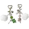 Vintage Four Leaf Grass Charm Keychain With Millennial Star Design Beaded Retro Accessory For Phone Bag Gift
