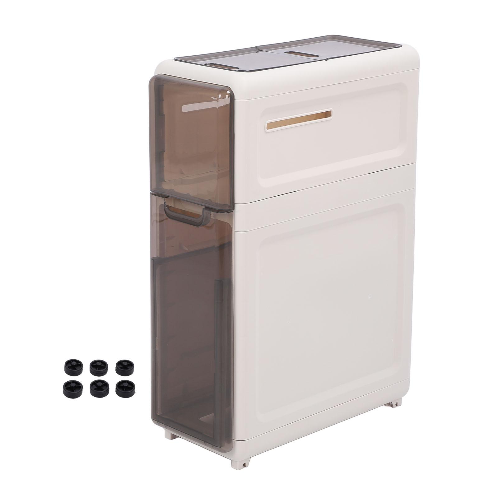 

Узкий шкаф для хранения с 6 колесами, водонепроницаемый, тонкий, ящик-органайзер для ванной комнаты, прачечная, маленький 2 Tier