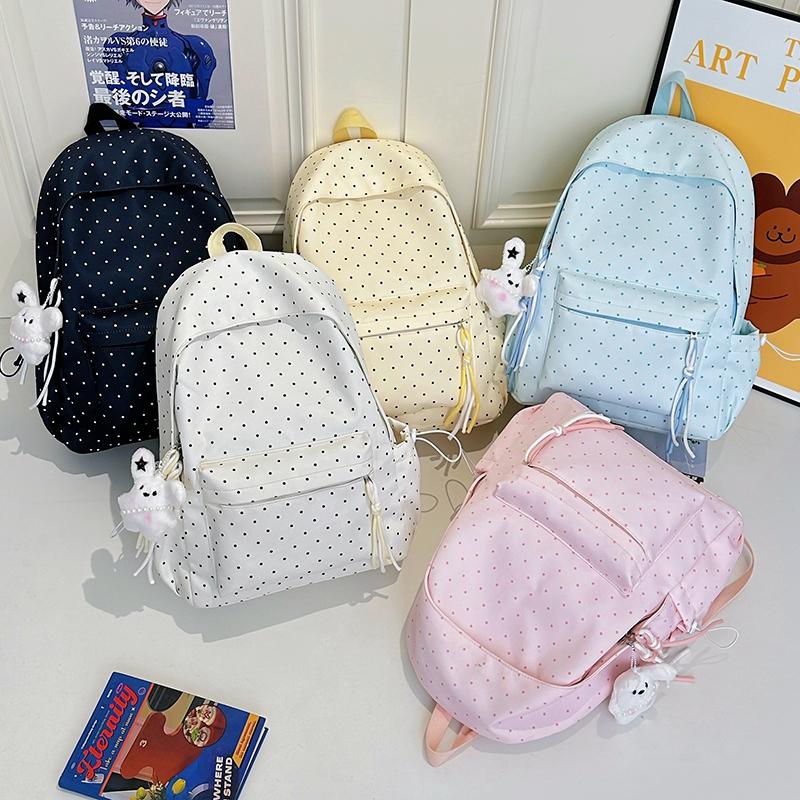 Dot Print Women's Backpack Student Schoolbag Large Capacity Backpack