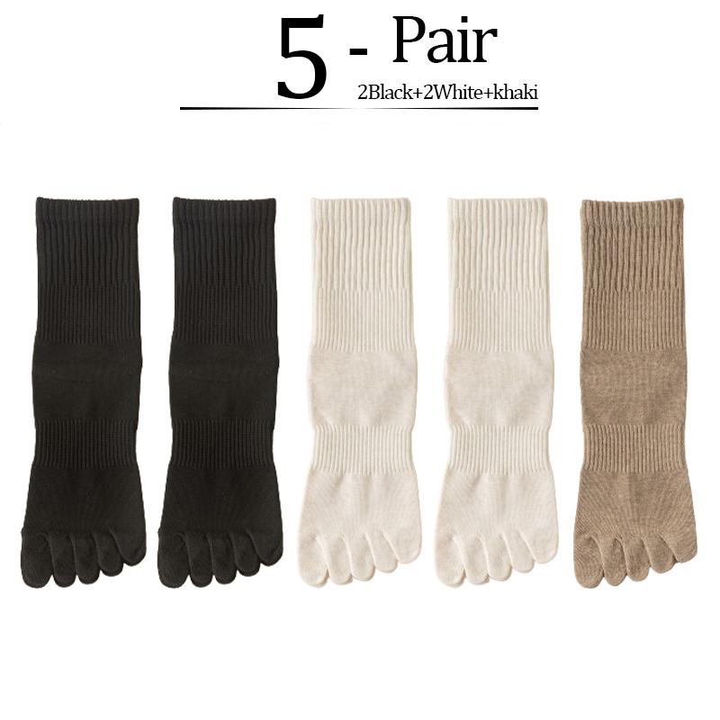 5 Paar/Los Damen Fünf-Zehen-Socken 100% Baumwolle Einfarbig Damen Zehensocken Sport Frühling Herbst Harajuku Zehensocken