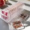 10PCS Press-On Nail Storage Acrylic Boxes with Adhesive Sheets Transparent Clear Nail Boxes Jewelry Storage Tool&Accessories