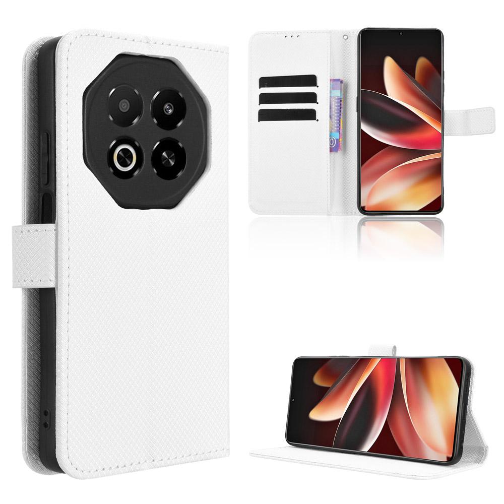 For Meizu Note 16 Leather Wallet Case with Strap Diamond Texture Phone Cover