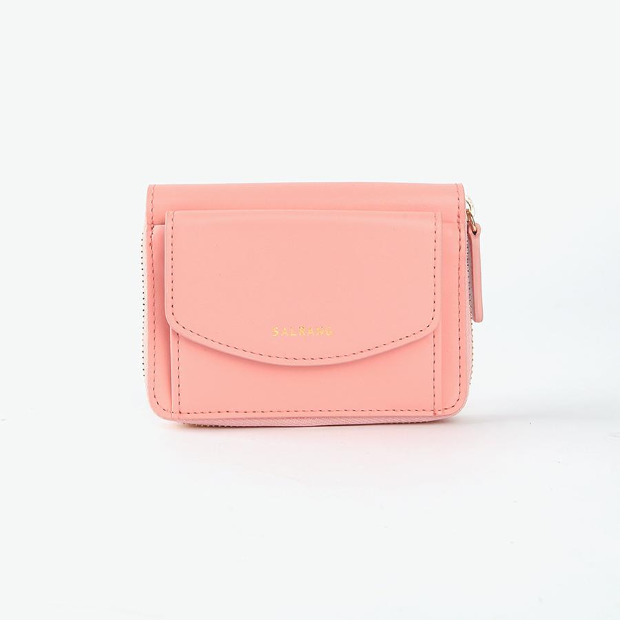 Salrang Reims W016 Zipper Poket Wallet Apricot Blush
