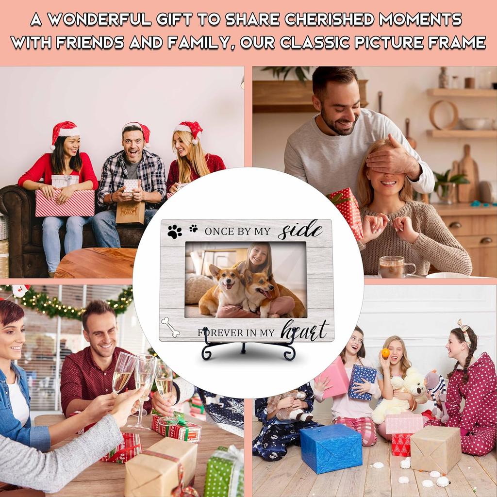 Dog Memorial 4x6 Picture Frame - Pet Loss Gifts Dog Frames, Pet Bereavement Gifts, Dog Lover Dog Owner Gift Photo Frame for Wall and Tabletop Display