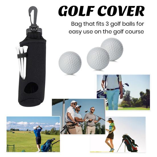 Golfballoppbevaringsveske med T-holder Nøkkelring med stor kapasitet Belteklipsdesign Bærbar golfballbæreveske