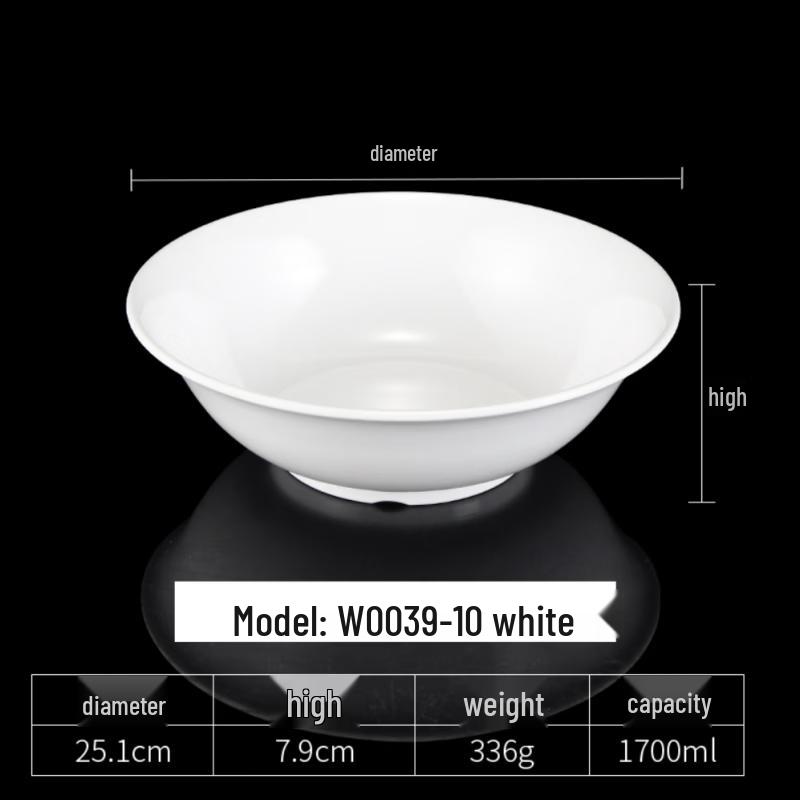 Thickened White Melamine Noodle Bowl