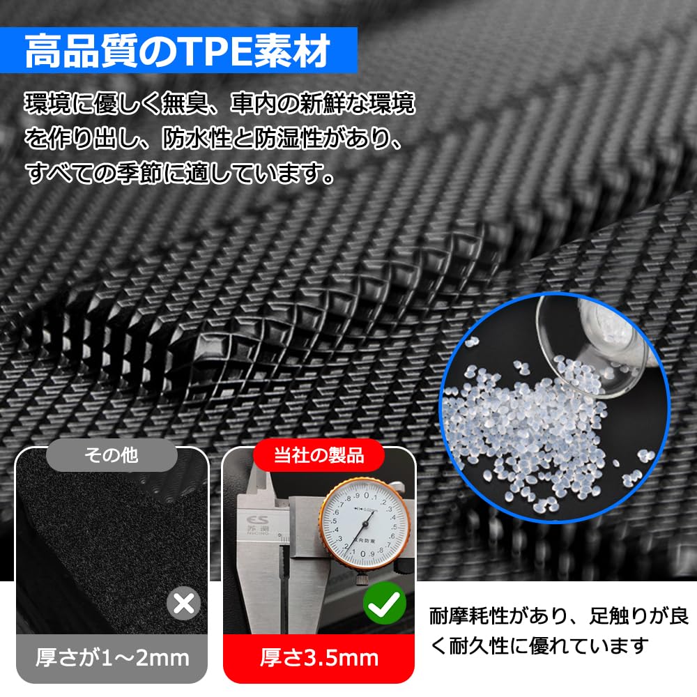 3D Floor Mats for Toyota Land Cruiser 250 Series Compatible with and Made of TPE and Easy Interior Set 2024 (GDJ250W/TRJ250W), 5-Seater 7-Seater