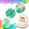 100Pcs 2.5/5cm Unfinished Wood Circles with Holes Round Wood Discs for DIY Crafts Party Birthday Christmas Decoration