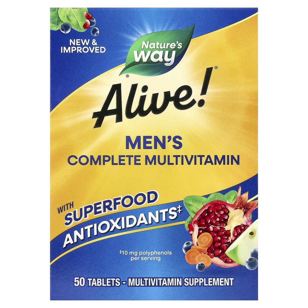 Nature'S Way, Alive!, Men's Energy Complete Multivitamin, 50 Tablets