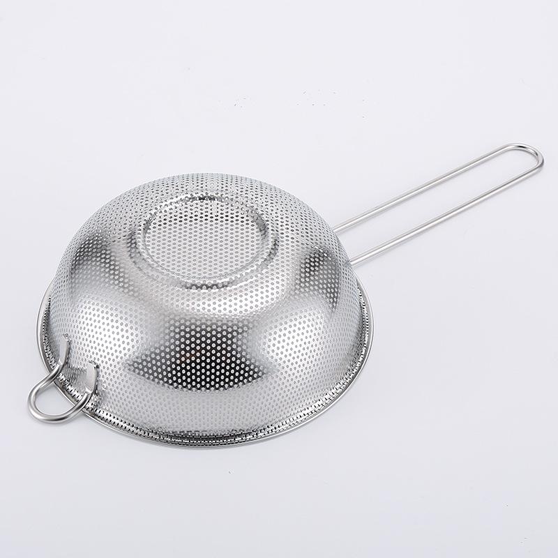 Stainless Steel Single Handle Fine Mesh Rice and Vegetable Washing Sieve Basket