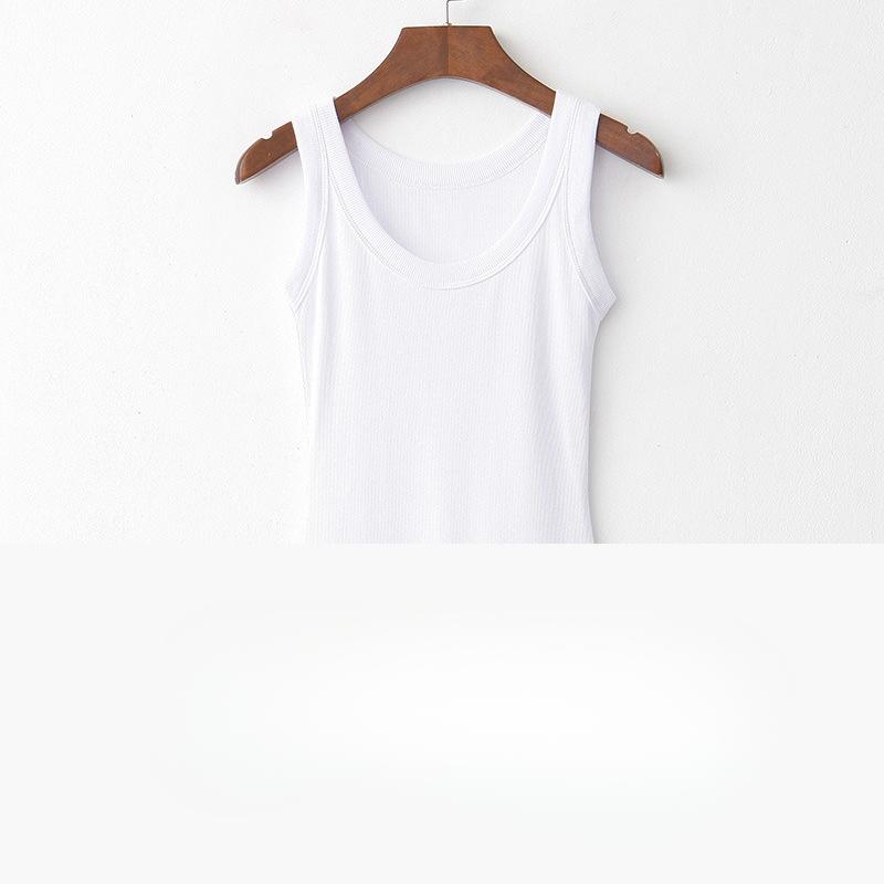 Threaded Cotton Suspender Vest for Women's Summer Breast Protection and Anti-exposure Inner Base Top