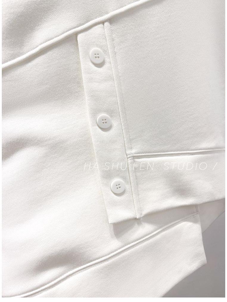 2026 Plus Size Women's Half-High Collar Sweatshirt - Spring/Autumn Korean Style Simple Loose Jacket