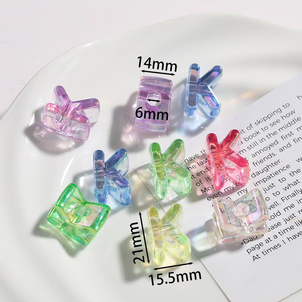 5pcs Transparent Acrylic Letter Beads Random Mixed A-Z Alphabet Spacer Beads for DIY Bracelet Necklace Jewelry Making Findings
