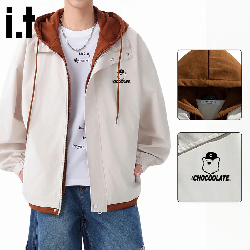 

CHOCOOLATEit Мужская куртка с капюшоном свободного кроя, имитирующая двойку M