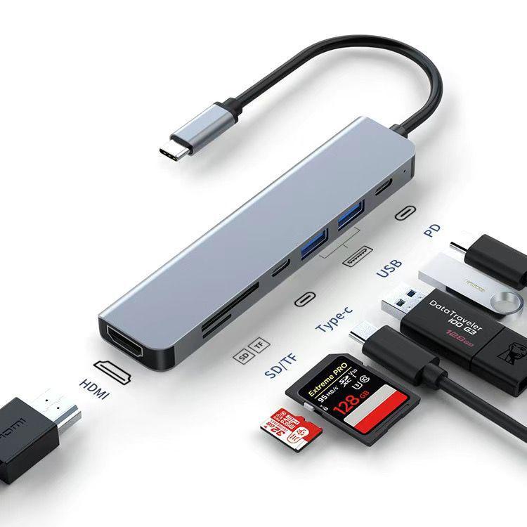 7-in-1 USB-C to HDMI 4K Hub for Phones & Computers - Multi-Port Expansion Converter